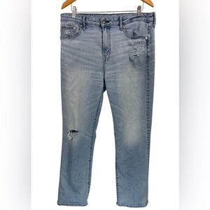 American Eagle Outfitters Original Bootcut Jeans 36x32 Light Wash Distressed